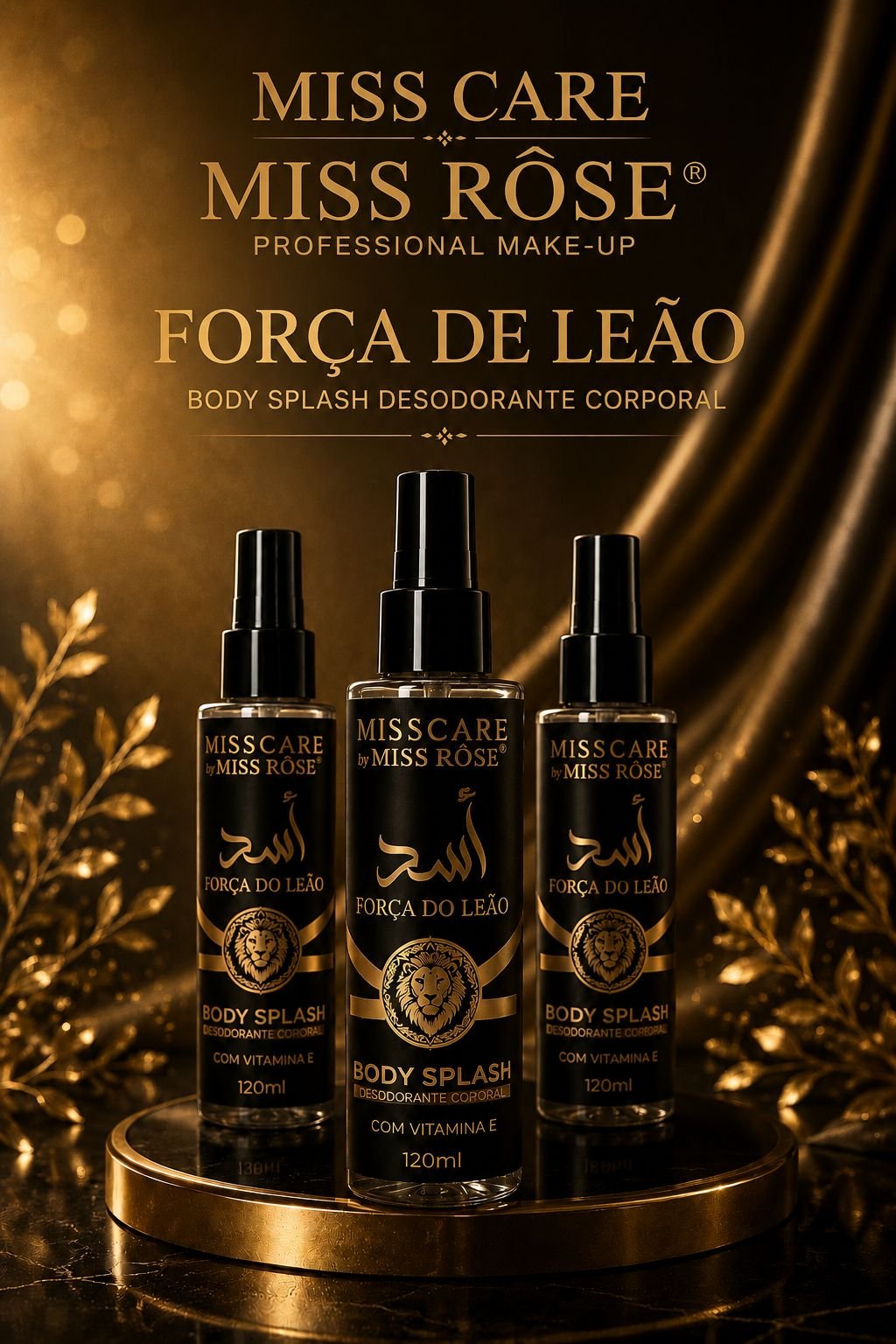 Body Splash | Pós Banho Masculino Força de Leão 120ml | Frescor Árabe na Medida Certa, Ideal para Reaplicar