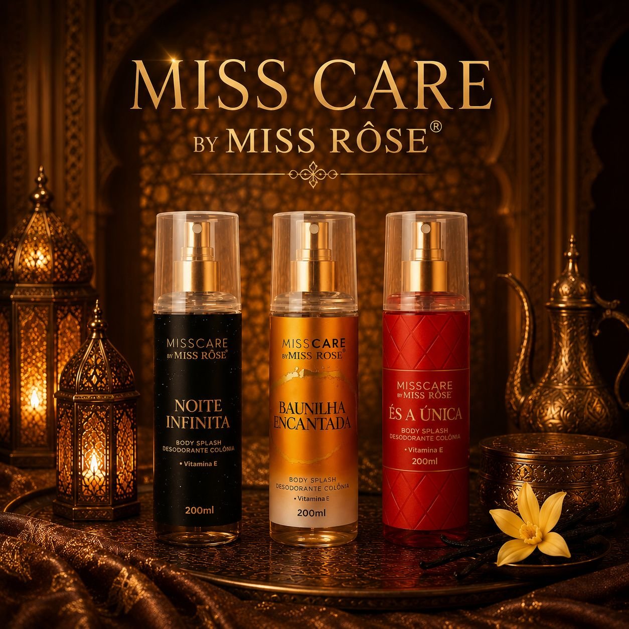 Body Splash Miss Care by Miss Rôse 200ml | Frangrância Premium Com Vitamina E