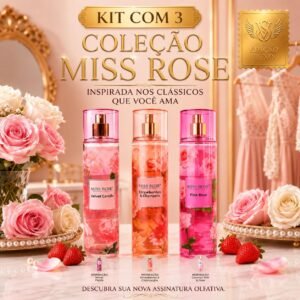 Kit com 3 Body Splash da Miss Rôse